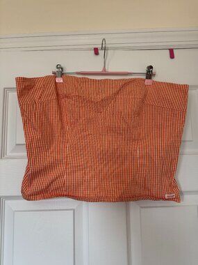 Façonnable Orange Gingham Sleeveless Top Size L